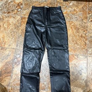 Black Leather Abercrombie Women’s Pants